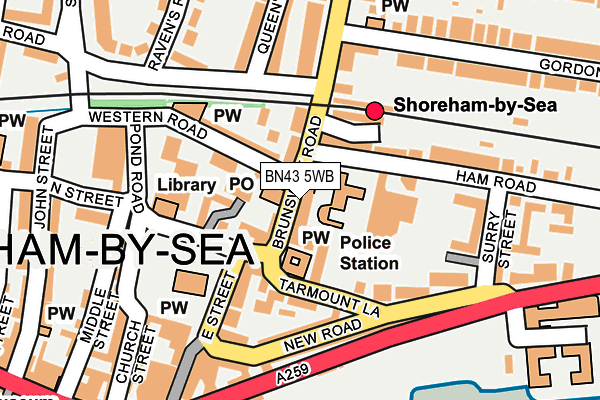 Map of PURELY PILATES HOVE LTD at local scale