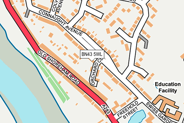 BN43 5WL map - OS OpenMap – Local (Ordnance Survey)
