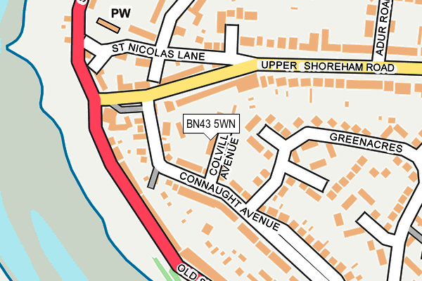 BN43 5WN map - OS OpenMap – Local (Ordnance Survey)