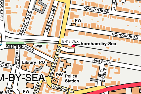 BN43 5WX map - OS OpenMap – Local (Ordnance Survey)