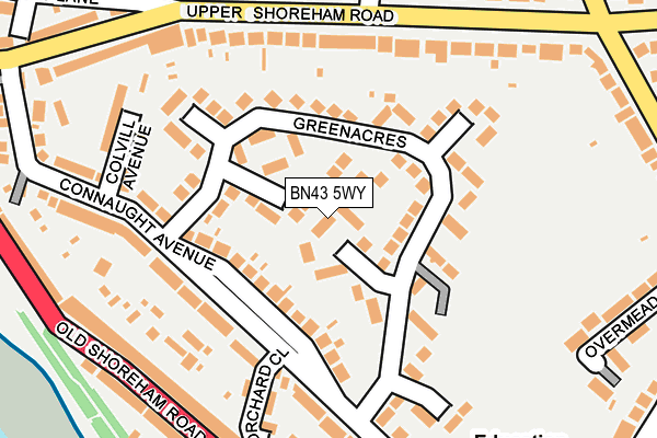 BN43 5WY map - OS OpenMap – Local (Ordnance Survey)