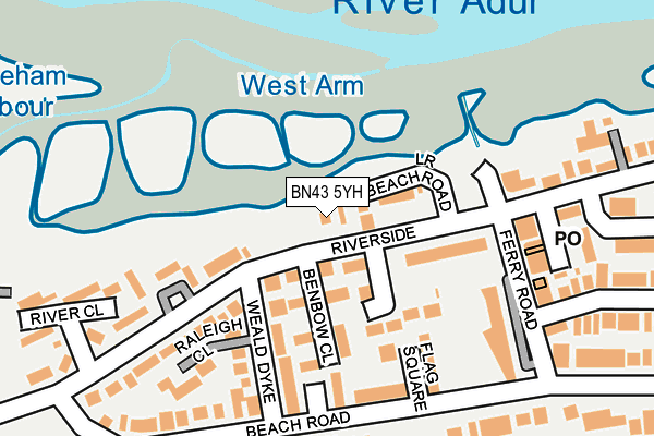 BN43 5YH map - OS OpenMap – Local (Ordnance Survey)