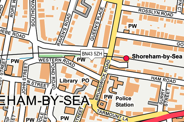 BN43 5ZH map - OS OpenMap – Local (Ordnance Survey)