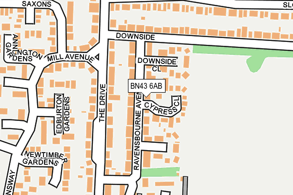 BN43 6AB map - OS OpenMap – Local (Ordnance Survey)