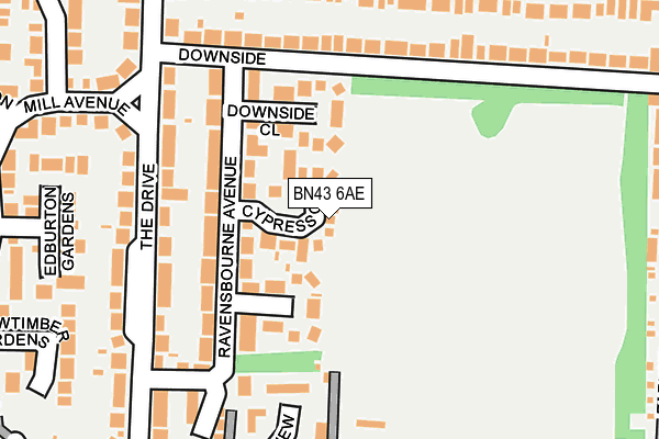 BN43 6AE map - OS OpenMap – Local (Ordnance Survey)