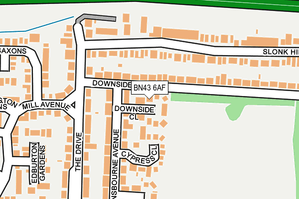 BN43 6AF map - OS OpenMap – Local (Ordnance Survey)