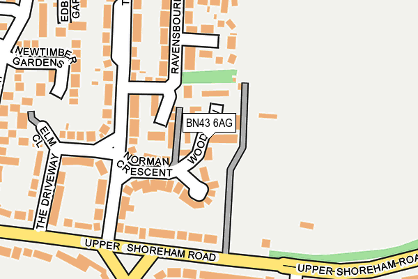 BN43 6AG map - OS OpenMap – Local (Ordnance Survey)