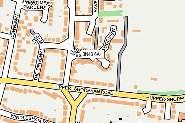 BN43 6AH map - OS OpenMap – Local (Ordnance Survey)