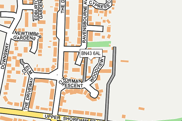 BN43 6AL map - OS OpenMap – Local (Ordnance Survey)