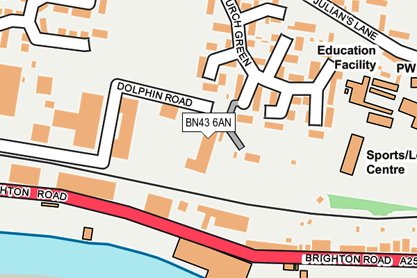 BN43 6AN map - OS OpenMap – Local (Ordnance Survey)