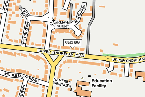 BN43 6BA map - OS OpenMap – Local (Ordnance Survey)