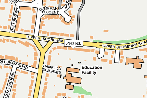 BN43 6BB map - OS OpenMap – Local (Ordnance Survey)