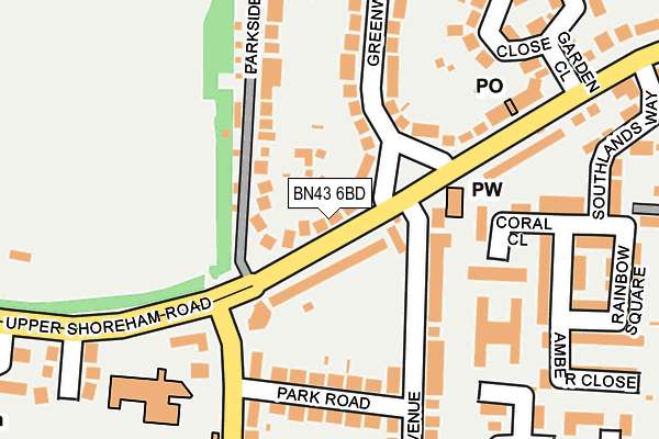 BN43 6BD map - OS OpenMap – Local (Ordnance Survey)
