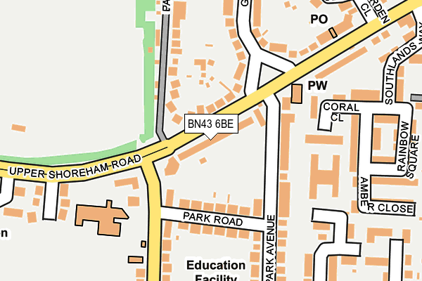 BN43 6BE map - OS OpenMap – Local (Ordnance Survey)