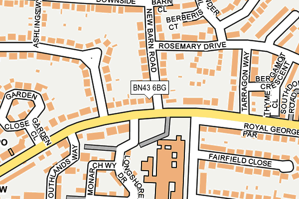 BN43 6BG map - OS OpenMap – Local (Ordnance Survey)