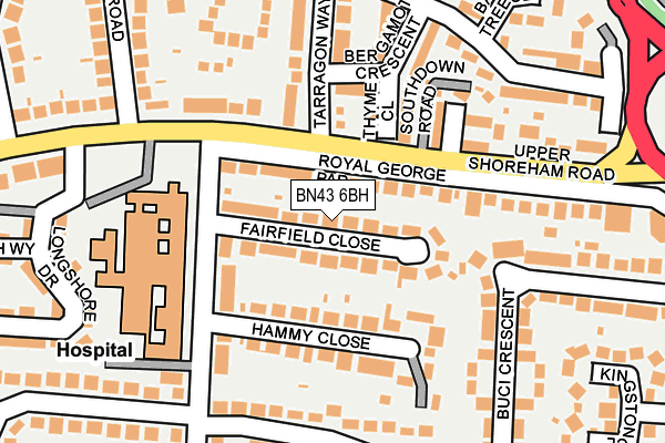 BN43 6BH map - OS OpenMap – Local (Ordnance Survey)