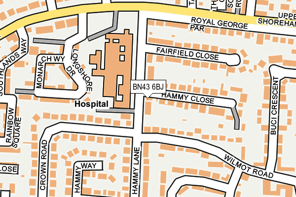 BN43 6BJ map - OS OpenMap – Local (Ordnance Survey)