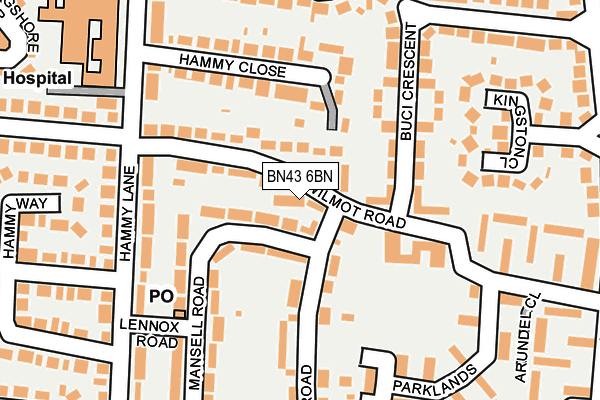 BN43 6BN map - OS OpenMap – Local (Ordnance Survey)