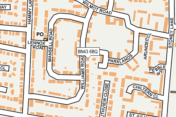 BN43 6BQ map - OS OpenMap – Local (Ordnance Survey)
