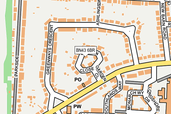 BN43 6BR map - OS OpenMap – Local (Ordnance Survey)