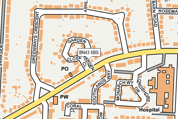 BN43 6BS map - OS OpenMap – Local (Ordnance Survey)