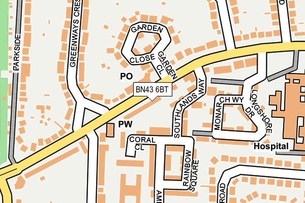 BN43 6BT map - OS OpenMap – Local (Ordnance Survey)