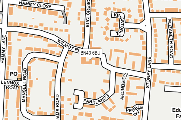 BN43 6BU map - OS OpenMap – Local (Ordnance Survey)