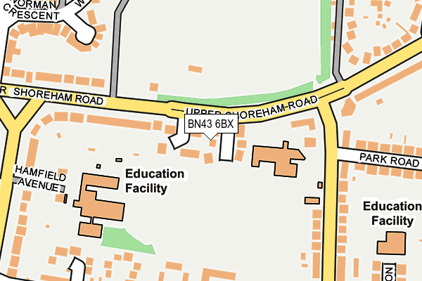 BN43 6BX map - OS OpenMap – Local (Ordnance Survey)