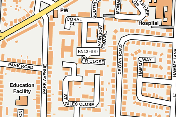 BN43 6DD map - OS OpenMap – Local (Ordnance Survey)