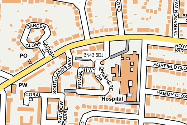 BN43 6DJ map - OS OpenMap – Local (Ordnance Survey)