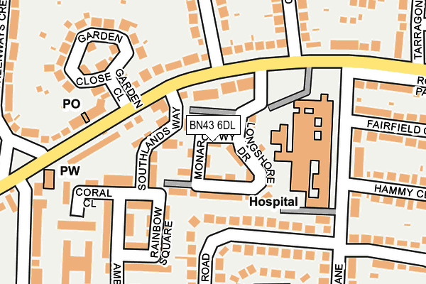 BN43 6DL map - OS OpenMap – Local (Ordnance Survey)
