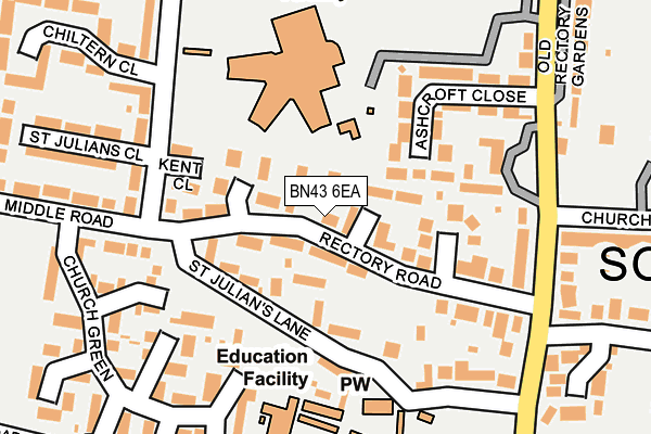 BN43 6EA map - OS OpenMap – Local (Ordnance Survey)