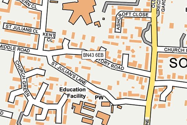 BN43 6EB map - OS OpenMap – Local (Ordnance Survey)