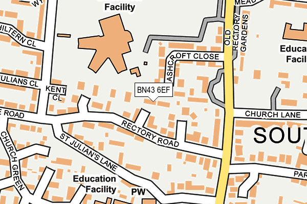 BN43 6EF map - OS OpenMap – Local (Ordnance Survey)