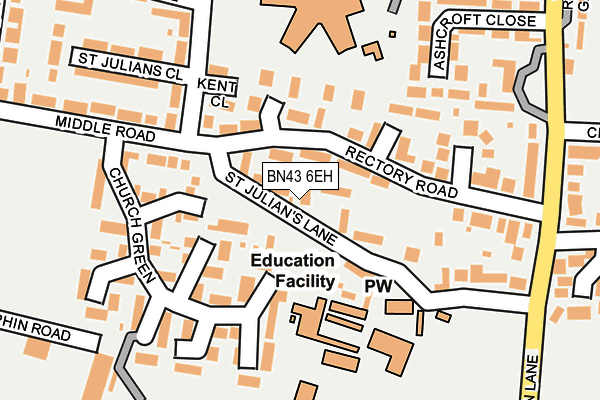 BN43 6EH map - OS OpenMap – Local (Ordnance Survey)