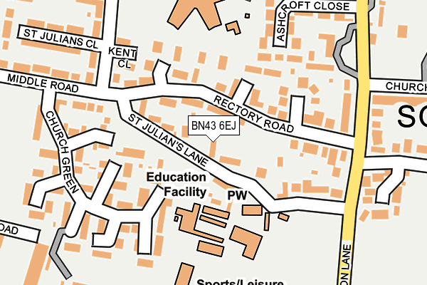 BN43 6EJ map - OS OpenMap – Local (Ordnance Survey)