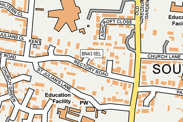 BN43 6EL map - OS OpenMap – Local (Ordnance Survey)