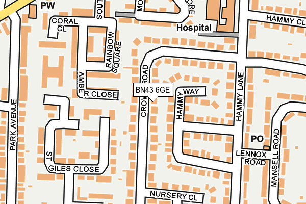 BN43 6GE map - OS OpenMap – Local (Ordnance Survey)