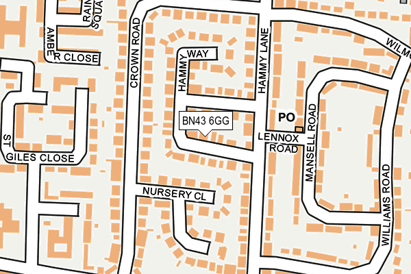 BN43 6GG map - OS OpenMap – Local (Ordnance Survey)