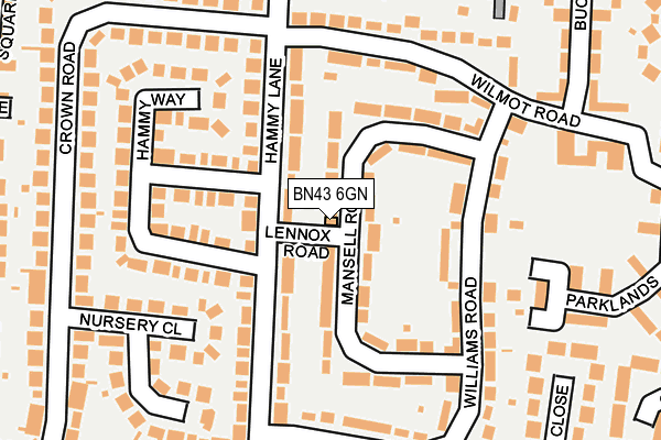 BN43 6GN map - OS OpenMap – Local (Ordnance Survey)