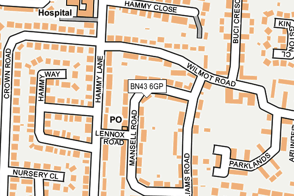 BN43 6GP map - OS OpenMap – Local (Ordnance Survey)