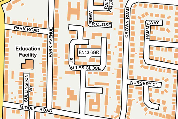 BN43 6GR map - OS OpenMap – Local (Ordnance Survey)