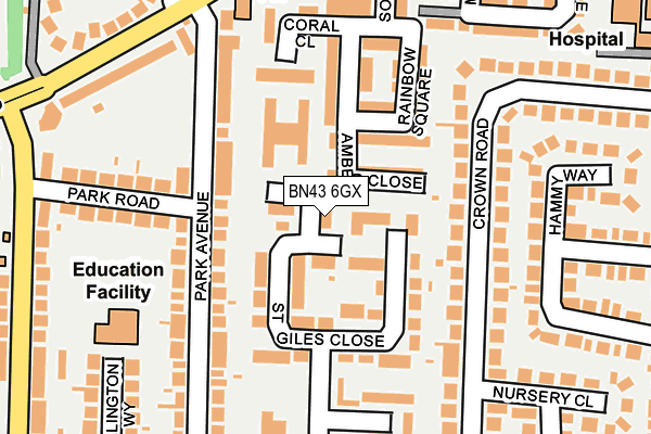 BN43 6GX map - OS OpenMap – Local (Ordnance Survey)