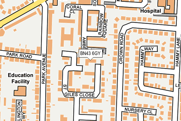 BN43 6GY map - OS OpenMap – Local (Ordnance Survey)
