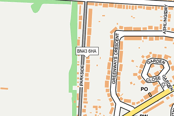BN43 6HA map - OS OpenMap – Local (Ordnance Survey)
