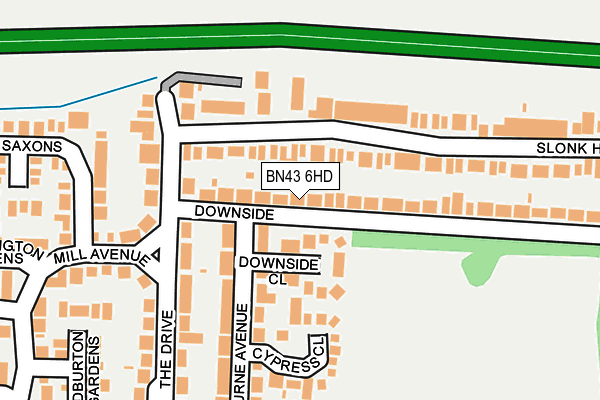 BN43 6HD map - OS OpenMap – Local (Ordnance Survey)