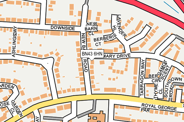 BN43 6HN map - OS OpenMap – Local (Ordnance Survey)