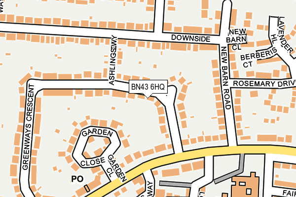 BN43 6HQ map - OS OpenMap – Local (Ordnance Survey)