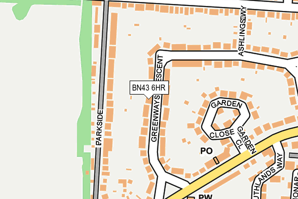 BN43 6HR map - OS OpenMap – Local (Ordnance Survey)