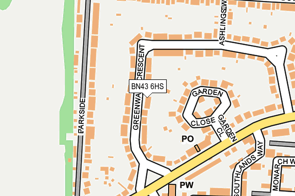 BN43 6HS map - OS OpenMap – Local (Ordnance Survey)